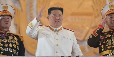  Respected Comrade Kim Jong Un Makes Speech at Military Parade Held in Celebration of 90th Founding Anniversary of KPRA